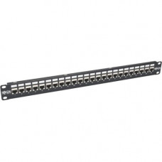 Tripp Lite 24-Port Cat6a Patch Panel Shielded Feedthrough Rackmount RJ45 1U - 24 Port(s) - 24 x RJ-45 - 1U High - Rack-mountable - TAA Compliance N254-024-SH-6A