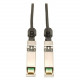 Tripp Lite 1M SFP+ 10Gbase-CU Twinax Passive Copper Cable SFP-H10GB-CU1M Compatible Black 3ft 3&#39;&#39; - SFP+ for Network Device - 3.28 ft - 1 x SFF-8431 Male SFP+ - 1 x SFF-8431 Male SFP+ - Black - RoHS Compliance N280-01M-BK