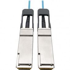 Tripp Lite QSFP+ to QSFP+ Active Optical Cable - 40Gb, AOC, M/M, Aqua, 1 m (3 ft.) - Fiber Optic for Switch, Server, Router, Network Device - 5 GB/s - 3.28 ft - 1 x QSFP+ Male Network - 1 x QSFP+ Male Network - 50/125 &micro;m - Aqua N28F-01M-AQ