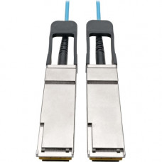 Tripp Lite QSFP+ to QSFP+ Active Optical Cable - 40Gb, AOC, M/M, Aqua, 2 m (6.6 ft.) - Fiber Optic for Switch, Server, Router, Network Device - 5 GB/s - 6.56 ft - 1 x QSFP+ Male Network - 1 x QSFP+ Male Network - 50/125 &micro;m - Aqua N28F-02M-AQ