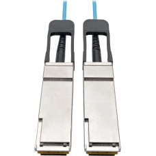 Tripp Lite QSFP+ to QSFP+ Active Optical Cable - 40Gb, AOC, M/M, Aqua, 30 m (98.4 ft.) - Fiber Optic for Switch, Server, Router, Network Device - 5 GB/s - 98.43 ft - 1 x QSFP+ Male Network - 1 x QSFP+ Male Network - 50/125 &micro;m - Aqua N28F-30M-AQ