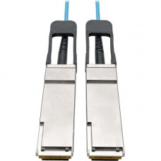 Tripp Lite QSFP+ to QSFP+ Active Optical Cable - 40Gb, AOC, M/M, Aqua, 30 m (98.4 ft.) - Fiber Optic for Switch, Server, Router, Network Device - 5 GB/s - 98.43 ft - 1 x QSFP+ Male Network - 1 x QSFP+ Male Network - 50/125 &micro;m - Aqua N28F-30M-AQ