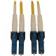 Tripp Lite N370X-04M Fiber Optic Duplex Network Cable - 13.12 ft Fiber Optic Network Cable for Network Device, Switch, Patch Panel - First End: 2 x LC/UPC Male Network - Second End: 2 x LC/UPC Male Network - 400 Gbit/s - LSZH, OFNR - 9/125 &micro;m - 