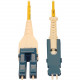 Tripp Lite N383L-01M 40/100/400G Singlemode 9/125 OS2 Fiber Cable, Yellow, 1 m (3.3 ft.) - 3.28 ft Fiber Optic Network Cable for Network Device, Transceiver, Patch Panel, Switch - First End: 2 x LC/UPC Male Network - Second End: 2 x SN/UPC Male Network - 