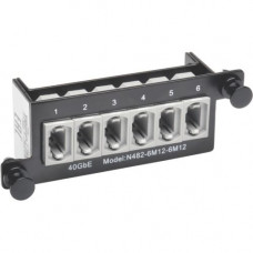 Tripp Lite 40Gb Pass Through Cassette (x6) 12-Fiber MTP/MPO Coupler - 6 x MTP/MPO, 6 x MTP/MPO - 12 Port(s) - 12 x RJ-11" N482-6M12-6M12