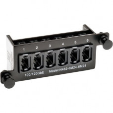 Tripp Lite 100Gb/120Gb Pass Through Cassette (x6) 24-Fiber MTP/MPO Coupler - 6 x MTP/MPO, 6 x MTP/MPO - 12 Port(s) - 12 x RJ-11" N482-6M24-6M24