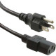 ENET 5-15P to C13 10ft Black External Power Cord / Cable NEMA 5-15P to IEC-320 C13 10A 18AWG 10&#39;&#39; - Lifetime Warranty N515-C13-10F-ENC