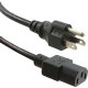 ENET 5-15P to C13 15ft Black External Power Cord / Cable NEMA 5-15P to IEC-320 C13 10A 15&#39;&#39; - Lifetime Warranty N515-C13-15F-ENC