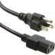 ENET 5-15P to C13 25ft Black External Power Cord / Cable NEMA 5-15P to IEC-320 C13 10A 25&#39;&#39; - Lifetime Warranty N515-C13-25F-ENC