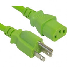 ENET 5-15P to C13 10ft Green External Power Cord / Cable NEMA 5-15P to IEC-320 C13 10A 18AWG 10&#39;&#39; - Lifetime Warranty N515-C13-GN-10F-ENC