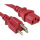 ENET 5-15P to C13 10ft Red External Power Cord / Cable NEMA 5-15P to IEC-320 C13 10A 18AWG 10&#39;&#39; - Lifetime Warranty N515-C13-RD-10F-ENC