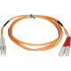 Tripp Lite 3M Duplex Multimode 50/125 Fiber Optic Patch Cable LC/SC 10&#39;&#39; 10ft 3 Meter - LC Male - SC Male - 9.84ft - Orange N516-03M