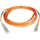 Tripp Lite 12M Duplex Multimode 50/125 Fiber Optic Patch Cable LC/LC 40&#39;&#39; 40ft 12 Meter - 39.40 ft Fiber Optic Network Cable - First End: 2 x LC Male Network - Second End: 2 x LC Male Network - Patch Cable - Orange - RoHS Compliance N520-1