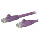 Startech.Com 125ft CAT6 Ethernet Cable - Purple Snagless Gigabit CAT 6 Wire 100W PoE RJ45 UTP 650MHz Category 6 Network Patch Cord UL/TIA - 125ft Purple CAT6 Ethernet cable delivers Multi Gigabit 1/2.5/5Gbps & 10Gbps up to 160ft - 650MHz - Fluke teste