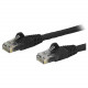 Startech.Com 12ft Black Cat6 Patch Cable with Snagless RJ45 Connectors - Cat6 Ethernet Cable - 12 ft Cat6 UTP Cable - 12 ft Category 6 Network Cable for Network Device, Workstation, Hub - First End: 1 x RJ-45 Male Network - Second End: 1 x RJ-45 Male Netw