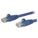 Startech.Com 30ft Blue Cat6 Patch Cable with Snagless RJ45 Connectors - Long Ethernet Cable - 30 ft Cat 6 UTP Cable - 30 ft Category 6 Network Cable for Network Device, Workstation, Hub - First End: 1 x RJ-45 Male Network - Second End: 1 x RJ-45 Male Netw