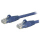 Startech.Com 150ft Blue Cat6 Patch Cable with Snagless RJ45 Connectors - Long Ethernet Cable - 150 ft Cat 6 UTP Cable - 150 ft Category 6 Network Cable for Network Device, Workstation, Hub - First End: 1 x RJ-45 Male Network - Second End: 1 x RJ-45 Male N