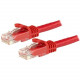 Startech.Com 9 ft Red Cat6 Cable with Snagless RJ45 Connectors - Cat6 Ethernet Cable - 9ft UTP Cat 6 Patch Cable - 9 ft Category 6 Network Cable for Network Device, Workstation, Hub - First End: 1 x RJ-45 Male Network - Second End: 1 x RJ-45 Male Network 