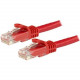 Startech.Com 6 ft Red Cat6 Cable with Snagless RJ45 Connectors - Cat6 Ethernet Cable - 6ft UTP Cat 6 Patch Cable - 6 ft Category 6 Network Cable for Network Device, Workstation, Hub - First End: 1 x RJ-45 Male Network - Second End: 1 x RJ-45 Male Network 