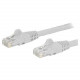 Startech.Com 8 ft White Cat6 Cable with Snagless RJ45 Connectors - Cat6 Ethernet Cable - 8ft UTP Cat 6 Patch Cable - 8 ft Category 6 Network Cable for Network Device, Workstation, Hub - First End: 1 x RJ-45 Male Network - Second End: 1 x RJ-45 Male Networ