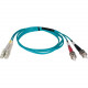 Tripp Lite 3M 10Gb Duplex Multimode 50/125 OM3 LSZH Fiber Optic Patch Cable LC/ST Aqua 10&#39;&#39; 10ft 3 Meter - LC Male - ST Male - 9.84ft - Aqua Blue N818-03M