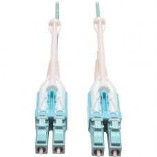 Tripp Lite 2M 10Gb 50/125 OM3 Fiber Cable Push / Pull Tabs LC/LC - Fiber Optic for Network Device - 6 ft - 2 x LC Male Network - 2 x LC Male Network - Aqua - RoHS Compliance N820-02M-T