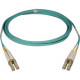 Tripp Lite 10Gb Duplex Multimode 50/125 OM3 - LSZH Fiber Patch Cable, (LC/LC) - Aqua, 15M (50-ft.) - TAA Compliance N820-15M