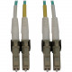 Tripp Lite N820X-01M Fiber Optic Duplex Network Cable - 3.28 ft Fiber Optic Network Cable for Switch, Patch Panel, Network Device - First End: 2 x LC/PC Male Network - Second End: 2 x LC/PC Male Network - 400 Gbit/s - LSZH, OFNR - 50/125 &micro;m - Aq