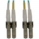Tripp Lite N820X-02M Fiber Optic Duplex Network Cable - 6.56 ft Fiber Optic Network Cable for Switch, Patch Panel, Network Device - First End: 2 x LC/PC Male Network - Second End: 2 x LC/PC Male Network - 400 Gbit/s - LSZH, OFNR - 50/125 &micro;m - Aq
