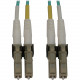 Tripp Lite N820X-02M Fiber Optic Duplex Network Cable - 6.56 ft Fiber Optic Network Cable for Switch, Patch Panel, Network Device - First End: 2 x LC/PC Male Network - Second End: 2 x LC/PC Male Network - 400 Gbit/s - LSZH, OFNR - 50/125 &micro;m - Aq