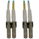 Tripp Lite N820X-08M Fiber Optic Duplex Network Cable - 26.25 ft Fiber Optic Network Cable for Switch, Patch Panel, Network Device - First End: 2 x LC/PC Male Network - Second End: 2 x LC/PC Male Network - 400 Gbit/s - LSZH, OFNR - 50/125 &micro;m - A