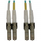 Tripp Lite N820X-10M Fiber Optic Duplex Network Cable - 32.81 ft Fiber Optic Network Cable for Network Device, Switch, Patch Panel - First End: 2 x LC/PC Male Network - Second End: 2 x LC/PC Male Network - 400 Gbit/s - LSZH, OFNR - 50/125 &micro;m - A