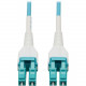 Tripp Lite Fiber Optic Duplex Network Cable - 328.08 ft Fiber Optic Network Cable for Network Device, Patch Panel, Switch - First End: 2 x LC Male Network - Second End: 2 x LC Male Network - 100 Gbit/s - LSZH, OFNR - 50/125 &micro;m - Aqua, White N821