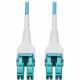 Tripp Lite Fiber Optic Duplex Network Cable - 49.21 ft Fiber Optic Network Cable for Network Device, Patch Panel, Switch - First End: 2 x LC Male Network - Second End: 2 x LC Male Network - 100 Gbit/s - LSZH, OFNR - 50/125 &micro;m - Aqua, White N821-