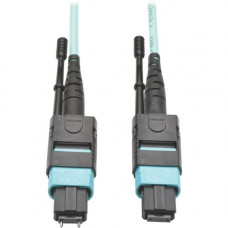Tripp Lite 10M MTP/MTO Multimode Cable 12 Fiber 40 GbE OM3 Aqua M/F 33ft 33&#39;&#39; 10 Meter - 32.80 ft Fiber Optic Network Cable for Network Device - First End: 1 x MTP Male Network - Second End: 1 x MPO Female Network - 40 Gbit/s - Patch Cable