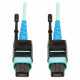 Tripp Lite 1M MTP / MPO Patch Cable 24 Fiber 100GbE Aqua OM3 Plenum 3ft 3&#39;&#39; 1 Meter - 100GBASE-SR10, CXP, 24 Fiber, 100GbE OM3 Plenum-rated - Aqua, 1M (3-ft.)" - RoHS Compliance N846-01M-24-P