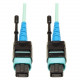 Tripp Lite 5M MTP / MPO Patch Cable 24 Fiber 100GbE Aqua OM3 Plenum 16ft 16&#39;&#39; 5 Meter - 100GBASE-SR10, CXP, 24 Fiber, 100GbE OM3 Plenum-rated - Aqua, 5M (16-ft.)" - RoHS Compliance N846-05M-24-P