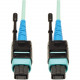 Tripp Lite 10M MTP / MPO Patch Cable 24 Fiber 100GbE Aqua OM3 Plenum 33ft 33&#39;&#39; 10 Meter - 100GBASE-SR10, CXP, 24 Fiber, 100GbE OM3 Plenum-rated - Aqua, 10M (33-ft.)" - RoHS Compliance N846-10M-24-P
