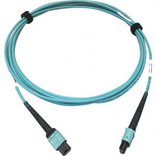 Tripp Lite N846D-03M-24AAQ 400G Multimode 50/125 OM4 Fiber Optic Cable, Aqua, 3 m - 9.84 ft Fiber Optic Network Cable for Network Device, Transceiver, Network Switch, Patch Panel - First End: 1 x MTP/MPO Female Network - Second End: 1 x MTP/MPO Female Net