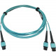 Tripp Lite N846D-03M-24BAQ 400G Multimode 50/125 OM4 Fiber Optic Cable, Aqua, 3 m - 9.84 ft Fiber Optic Network Cable for Network Device, Transceiver, Network Switch, Patch Panel - First End: 1 x MTP/MPO Female Network - Second End: 2 x MTP/MPO Female Net