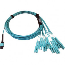 Tripp Lite N846D-03M-24CAQ 400G Multimode 50/125 OM4 Fiber Optic Cable, Aqua, 3 m - 9.84 ft Fiber Optic Network Cable for Network Device, Transceiver, Network Switch, Patch Panel - First End: 1 x MTP/MPO Female Network - Second End: 8 x LC Male Network - 