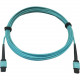 Tripp Lite N846D-05M-24AAQ 400G Multimode 50/125 OM4 Fiber Optic Cable, Aqua, 5 m - 16.40 ft Fiber Optic Network Cable for Network Device, Transceiver, Network Switch, Patch Panel - First End: 1 x MTP/MPO Female Network - Second End: 1 x MTP/MPO Female Ne