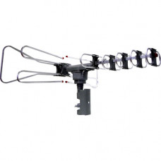 Naxa NAA-350 Amplified Outdoor Tv Antenna With Remote Directional Control - Range - UHF, VHF, FM - 40 MHz to 230 MHz, 470 MHz to 862 MHz, 45 MHz to 860 MHz - 35 dB - HDTV Antenna - Black - Directional NAA350