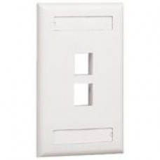 PANDUIT 2 Socket NetKey Faceplate - 2 x Socket(s) - 1-gang - Electric Ivory - TAA Compliance NK2FEIY