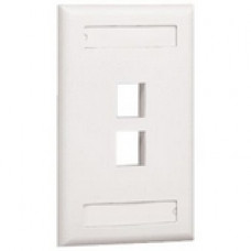 PANDUIT 2 Socket NetKey Faceplate - 2 x Socket(s) - 1-gang - White - TAA Compliance NK2FWHY