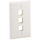 PANDUIT 3 Socket Netkey Faceplate - 3 x Socket(s) - 1-gang - Electric Ivory - TAA Compliance NK3FNEI