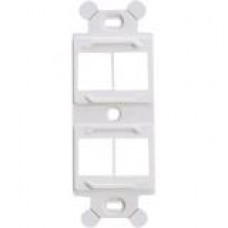 Panduit NK4106MFWH Faceplate Insert - 4 x Total Number of Socket(s) - 1-gang - White - Acrylonitrile Butadiene Styrene (ABS) - TAA Compliance NK4106MFWH