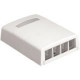 Panduit NetKey NK4BXIG-AY Mounting Box - 4 x Socket(s) - 1-gang - International Gray - TAA Compliance NK4BXIG-AY