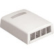 Panduit NetKey 4 Socket Surface Mounting Box - 4 x Socket(s) - Off White - TAA Compliance NK4BXIW-AY