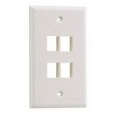 Panduit NetKey 4 Sockets Single Gang Faceplate - 4 x Socket(s) - 1-gang - Electric Ivory - TAA Compliance NK4FNEI